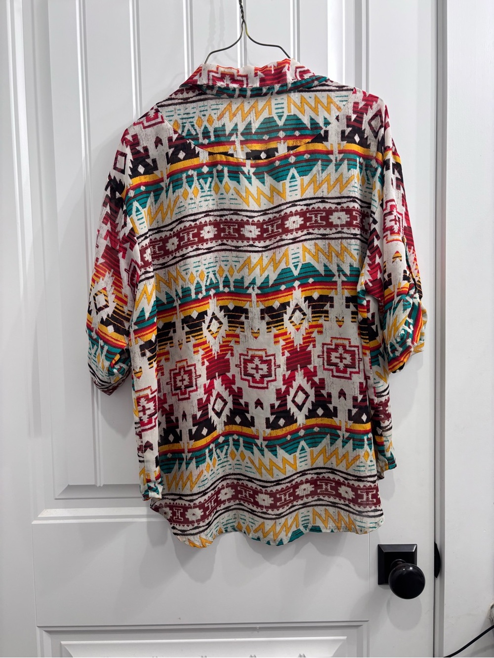 Women’s Aztec Pattern Shirt in Multi-Color - Picture 3 of 3